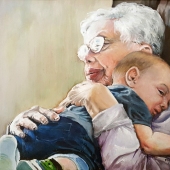 Merana Cadorette - \"First Hug from Great-Grandma” – https://merana-cadorette.pixels.com/