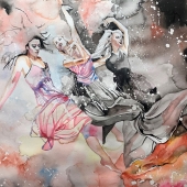 Mark Kaufman - "Three Sisters of Orien's Belt” – http://markkaufmanwatercolors.com/