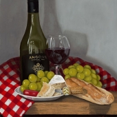 Sandra Murphy – “Wine & Cheese Snack” - www.SandraMurphyArt.com