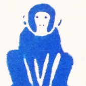 Kashmer (1) Img #2 Blue Monkey (Mini Print)