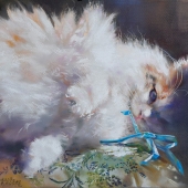 Hsiu-Min Hung - “Cat and Embroidery” – www.softpastelhung.webnode.tw