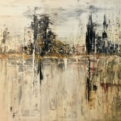 Lori Burke - “Turmoil Cityscape” – www.fickledesignsartstudio.com