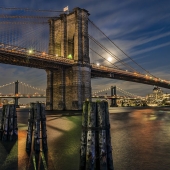 Hon. Mention - F.M. Kearney - “Moon Over Brooklyn Bridge” –  www.starlitecollection.com