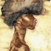 10th Place - Paint - Sabatt (1) Img #4  Black woman with golden background