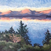 Victoria Haldane - “The Quiet - Banks Peninsula at Dusk” – www.victoriajayneart.co.nz