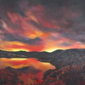 Suzanne Gibbs - “Whiskeytown Alight at Night” – www.artbysuzannebgibbs.com